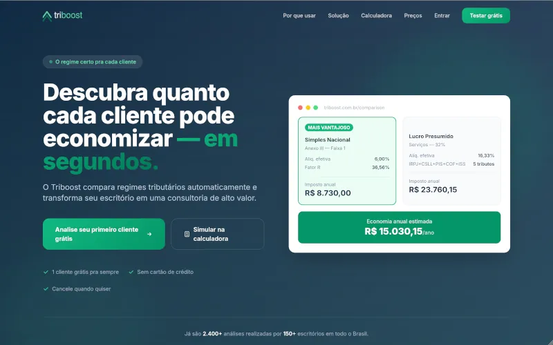 Triboost — Comparador de regimes tributários com IA